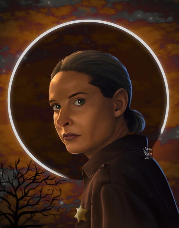 Digitally painted portrait of Juliette Nichols from the TV show Silo